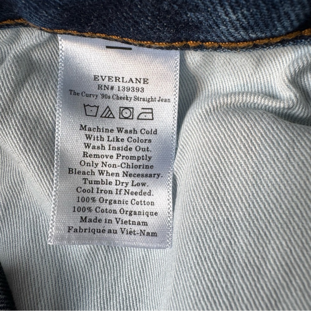 Everlane The Curvy 90's Cheeky Straight Leg Blue Jeans High Rise Size 27 X 28 - Picture 12 of 14